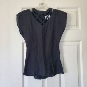 Vintage Judith Green For Neiman Marcus Cut Out Fitted Cap Sleeve Top Size 2